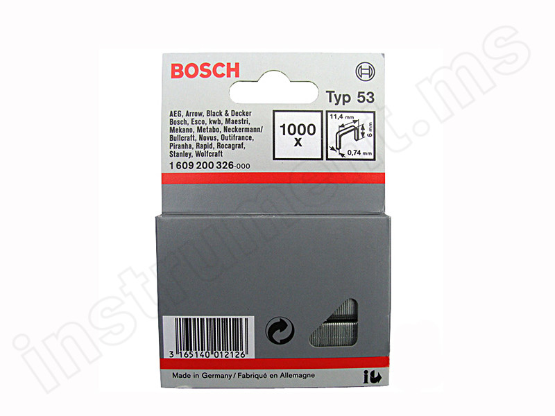 Скобы для степлера 6 мм 1000 шт. Bosch тип 53 - фото 1